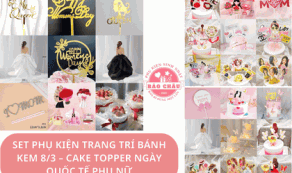 Set Phụ Kiện Trang Trí Bánh Kem 8/3 – Cake Topper Ngày Quốc Tế Phụ Nữ