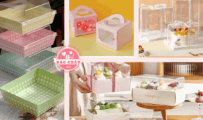 Tổng kho phụ kiện bánh kem Quận 12: Đầy đủ Hộp Mica, Hộp giấy và Túi dùng 1 lần.