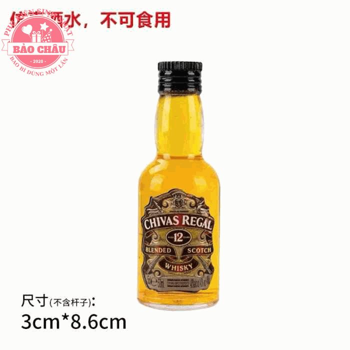 Mô hình chai Rượu Chivas Regal 12 mini trang trí bánh kem - Phụ kiện trang trí bánh kem, bánh sinh nhật