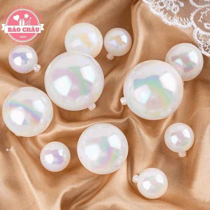 Bộ 3 viên bi Trong Đục trang trí bánh, bi nhựa trang trí Noel