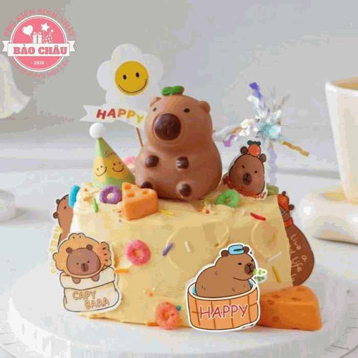 Các Mẫu Chuột Capybara trang trí bánh kem, chuột lang nước trang trí bánh sinh nhật