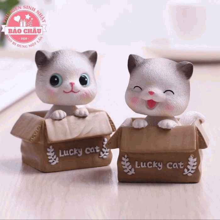 Mèo Ngồi Hũ - Phụ Kiện Trang Trí Bánh Kem Sinh Nhật