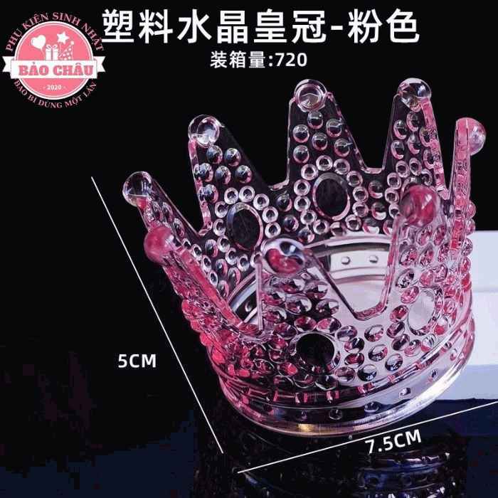 Vương Miện Hồng Mini - Phụ Kiện Trang Trí Bánh Kem