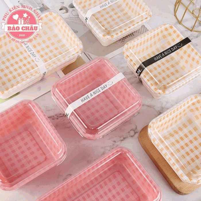 Tập 100 Tờ giấy lót bánh bento cake, giấy lót hộp bã mía size 18x18- Giấy quấn bánh crepe pudding