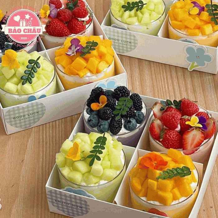 10 Hộp Đựng Bánh Kem, Cupcake, Muffin, Bánh Lạnh Kèm Nắp Mica [4 Ngăn/ 6 Ngăn ]