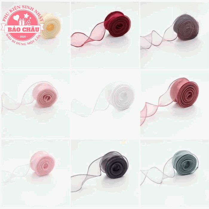 Ruybang Voan Không Lõi (4cm-10m) - Phụ Kiện Trang Trí Bánh Kem Phụ Kiện Bánh Sinh Nhật