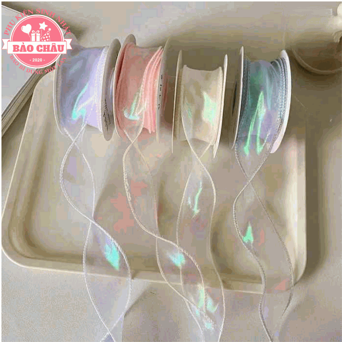 Ruybang Voan Óng Ánh Không Lõi (4cm-10m) - Phụ Kiện Trang Trí Bánh Kem Phụ Kiện Bánh Sinh Nhật