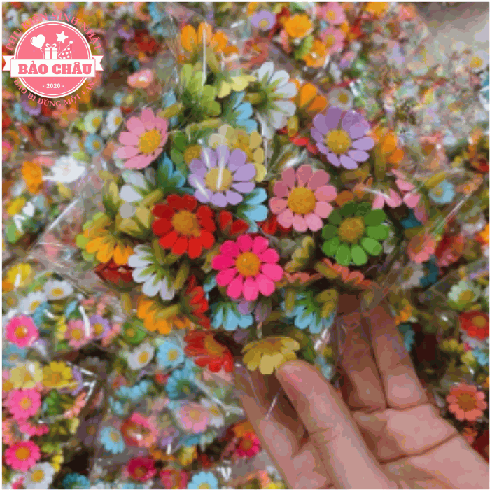 Túi 100 đầu bông hoa cúc tana trang trí bánh kem sinh nhật, cúc hoạ mi mini