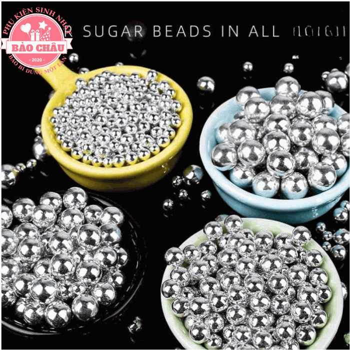 Kẹo Bi Đường VÀNG BẠC Đủ Size 100G - Phụ Kiện Trang Trí Bánh Kem