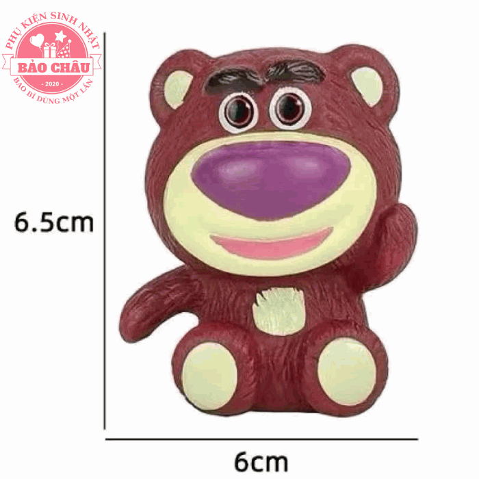 Gấu dâu Losto (ngồi bé) Mẫu trang trí bánh kem - Phụ kiện bánh kem