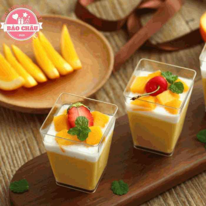 50 Ly Thang Có Nắp Mica Đựng Bánh Lạnh Bánh Mousse Trong Suốt Vuông Cao Có Nắp 150ml