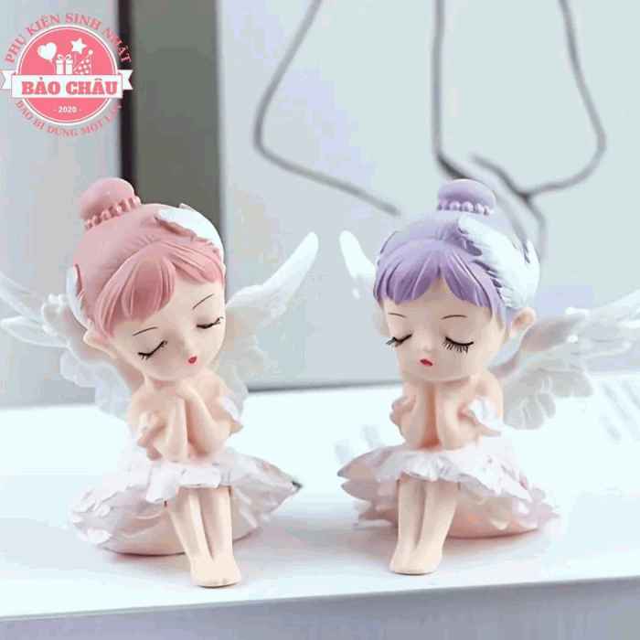 Em bé ba lê, em bé thiên thần dễ thương trang trí bánh kem, phụ kiện bánh sinh nhật
