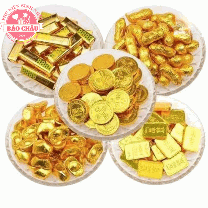 1KG Kẹo Đồng Tiền Vàng trang trí bánh kem , bánh sinh nhật