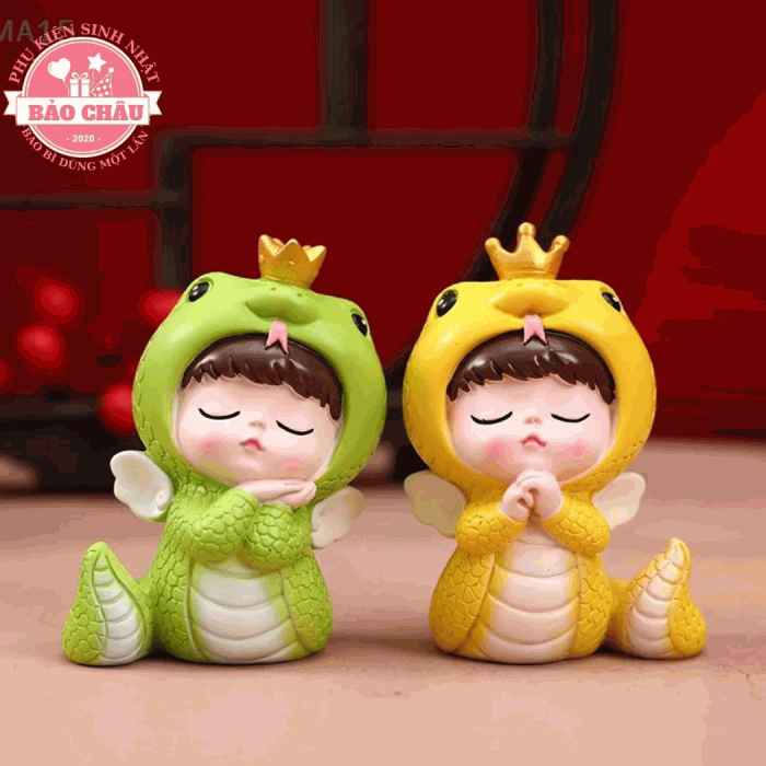 Em bé tuổi rắn bằng nhựa trang trí bánh kem - phụ kiện bánh sinh nhật