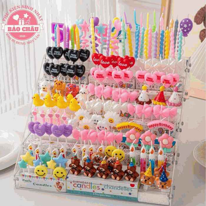 Tổng hợp các mẫu Nến sinh nhật hiện đại trang trí bánh, nến sinh nhật hot trend cao cấp