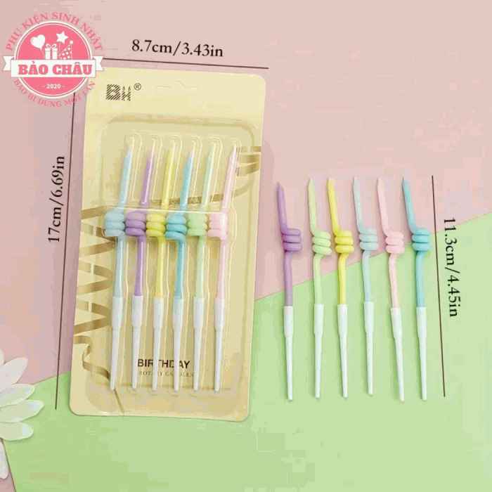 Nến lò xo - Nến sinh nhật hiện đại trang trí bánh, nến sinh nhật hot trend cao cấp (1 vỉ)